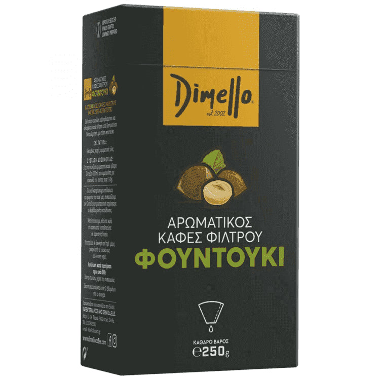 Dimello Καφές Φίλτρου Φουντουκιού 250gr