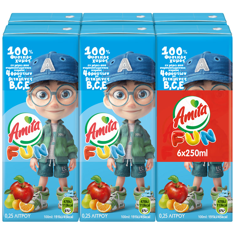 Amita Fun Μπλε Χυμός 250gr (6τεμ)