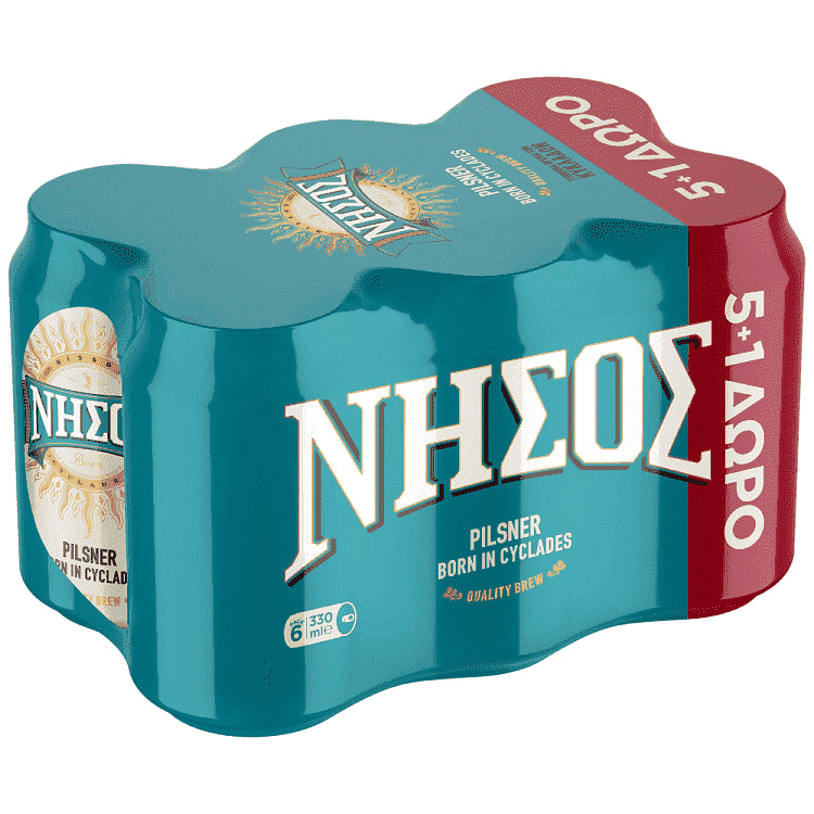 Νήσος Pilsner Μπύρα Κουτί 330ml (5+1 Δώρο)