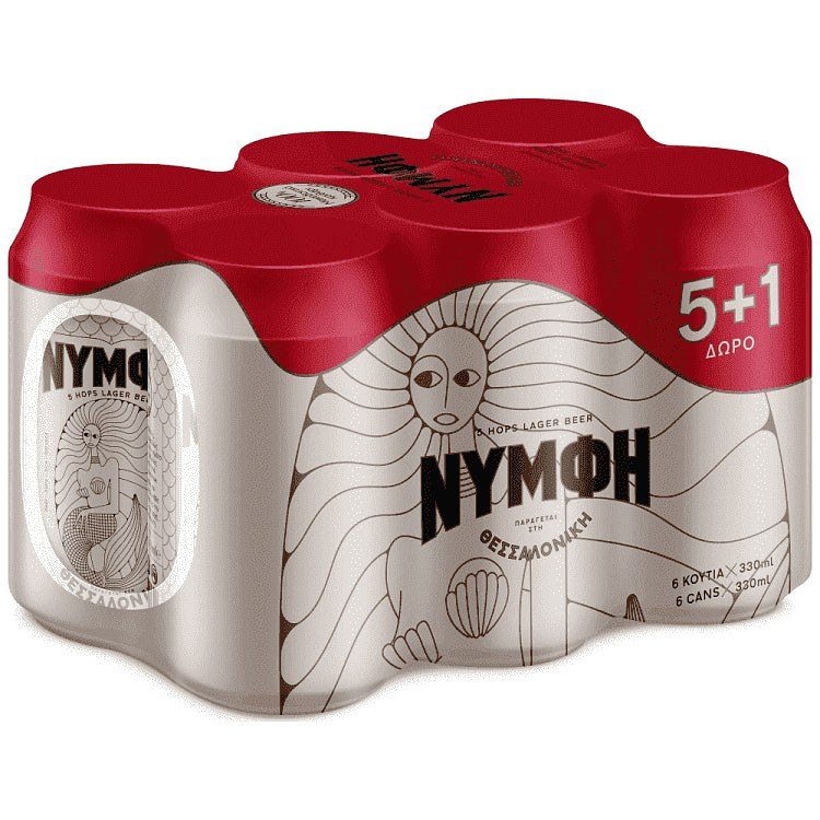 Νύμφη Μπύρα Κουτί 330ml (5+1 Δώρο)