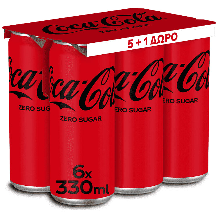 Coca-Cola Zero 330ml 5 + 1 Δώρο