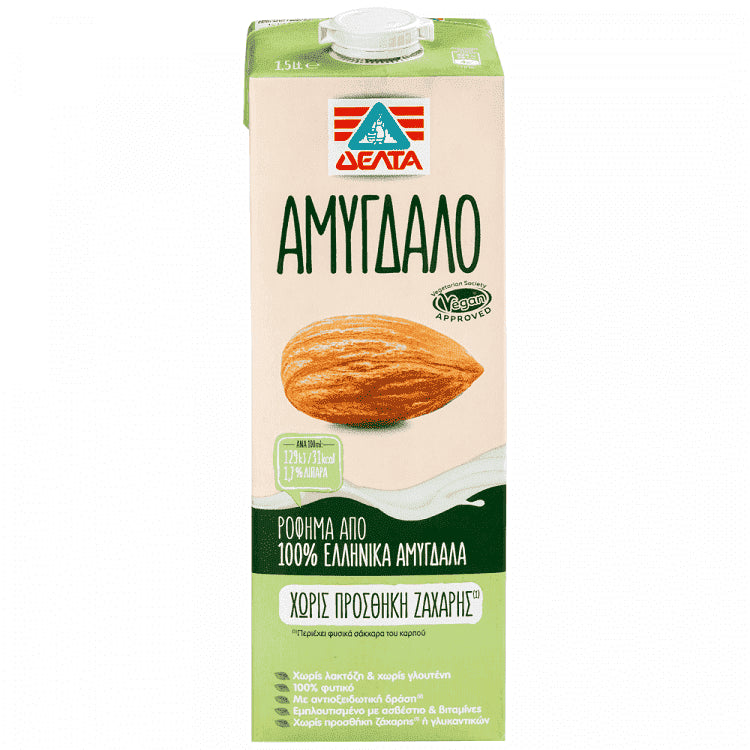ΔΕΛΤΑ Ρόφημα Αμύγδαλο Χωρίς Ζάχαρη 1,5 lt