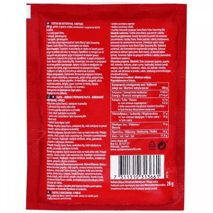 Santa Maria Fajita Spice Mix 28gr