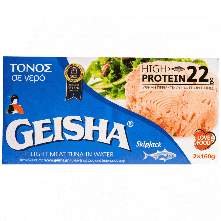 Geisha Τόνος Σε Νερό 2Χ160gr (Στρ.Βάρος 224gr)