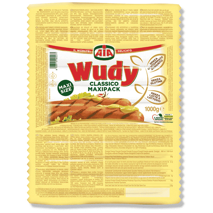 Wudy Λουκάνικα Τύπου Φρανκφούρτης Κοτόπουλο & Γαλοπούλα 1kg