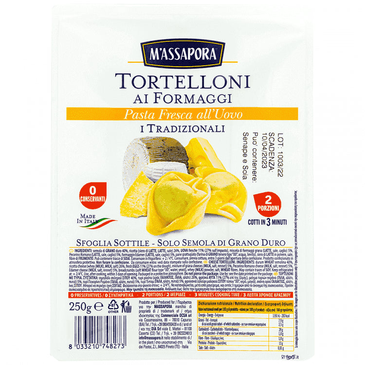 Massapora Τορτελίνια Με Τυριά Φρέσκα 250gr