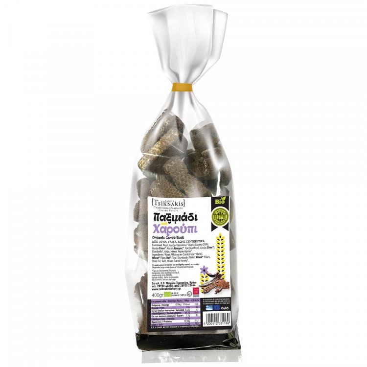 Τσικνάκης Παξιμάδι Χαρούπι Βιολογικά 400gr
