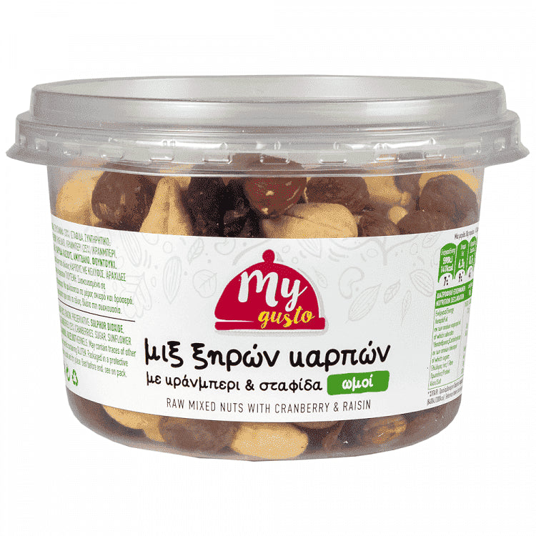 My Gusto Μιξ Ξηρών Καρπών Ωμών Κράνμπερυ&Σταφίδα 220gr