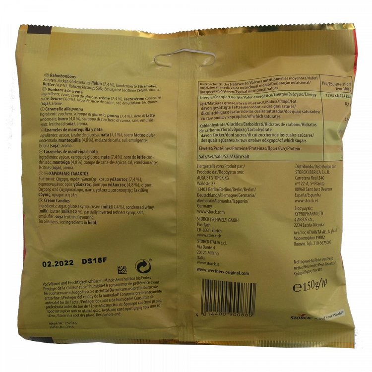 Werther's Καραμέλες Φάκελος 150gr
