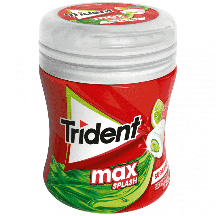 Trident Splash Medium Bottle Τσίχλα Φράουλα-Lime 50,6g