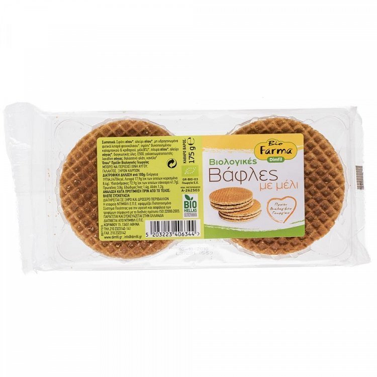 Bio Farma Βάφλες με Μέλι Βιολογικές 175gr
