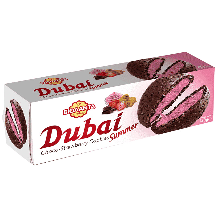 Βιολάντα Cookies Γεμιστά Κρέμα Dubai Φράουλα Επικάλυψη 180gr