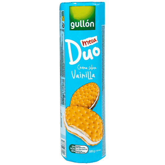 Gullon Μπισκότα Mega Duo Γεμιστά Βανίλια 500gr