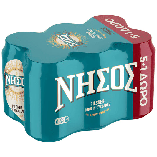 Νήσος Pilsner Μπύρα Κουτί 330ml (5+1 Δώρο)