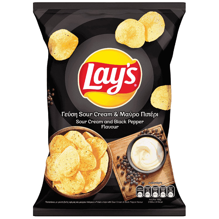 Lay's Sour Cream & Μαύρο Πιπέρι 120gr