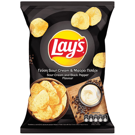 Lay's Sour Cream & Μαύρο Πιπέρι 120gr