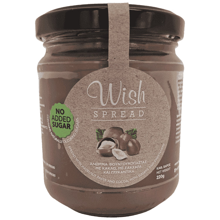 Wish Spread Φουντούκι Χωρίς Ζάχαρη 220gr