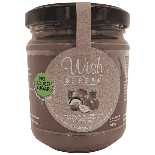 Wish Spread Φουντούκι Χωρίς Ζάχαρη 220gr