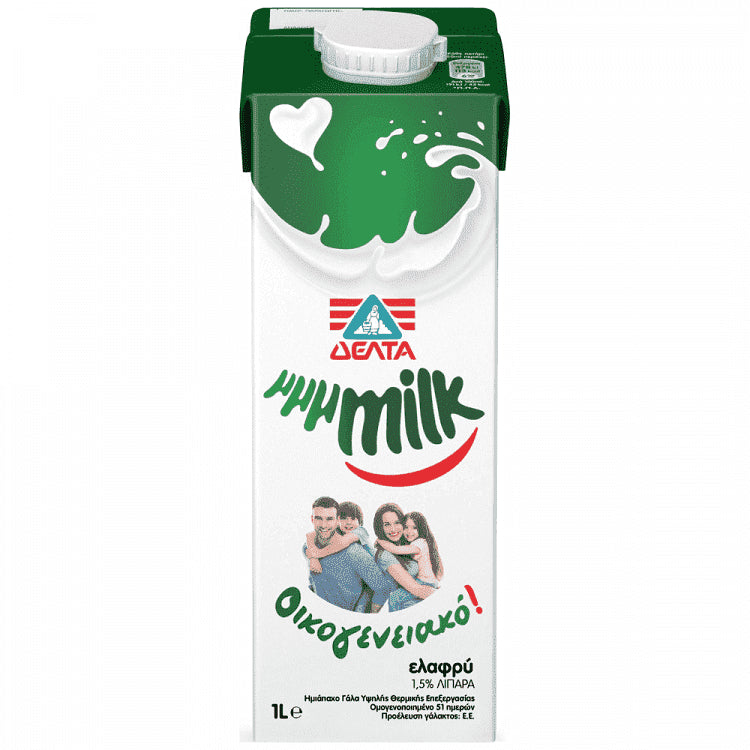 ΔΕΛΤΑ μμμMILK Οικεγενειακό Γάλα 1,5% Λιπαρά 1lt