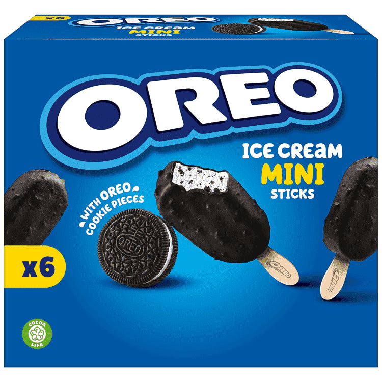 Oreo Παγωτό Mini Ξυλάκια Πολυσυσκευασία 6x50ml 219gr