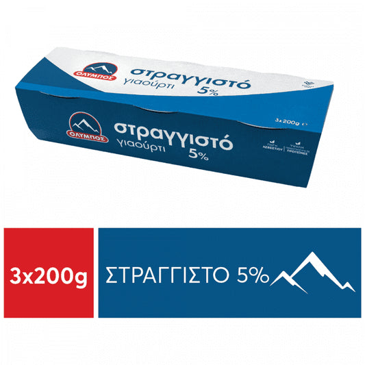 Όλυμπος Γιαούρτι Στραγγιστό 5% Λιπαρά 3x200gr