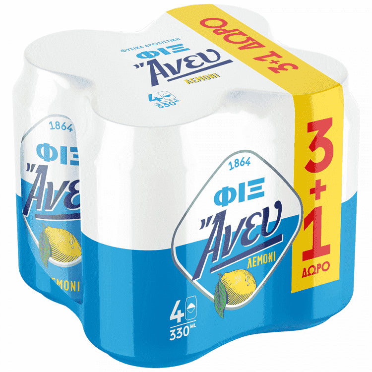 Fix Άνευ Μπύρα Κουτί Λεμόνι 330ml (3+1Δώρο)