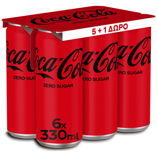 Coca-Cola Zero 330ml 5 + 1 Δώρο
