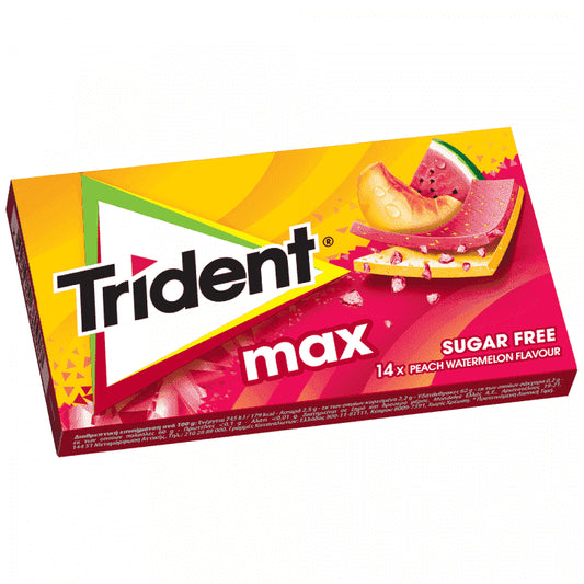 Trident Max Τσίχλα Ροδάκινο & Καρπούζι 27gr