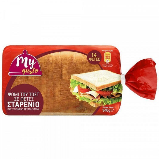 My Gusto Ψωμί Τοστ Σταρένιο 340gr