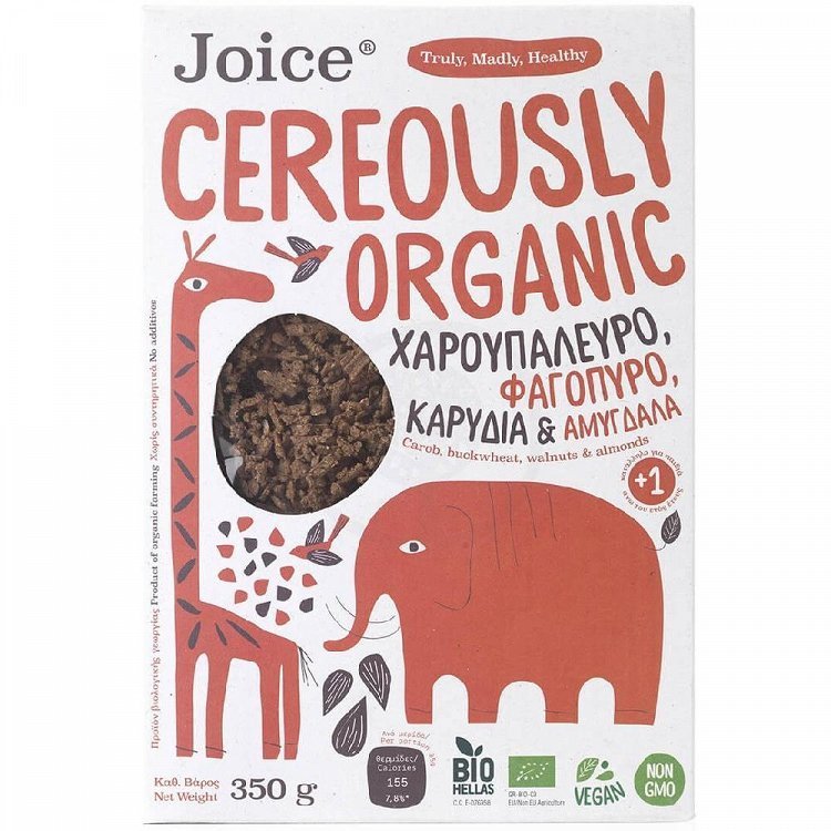 Cereously Organic Δημητριάκα Χαρουπάλευρο Αμύγδαλά Bio 350gr