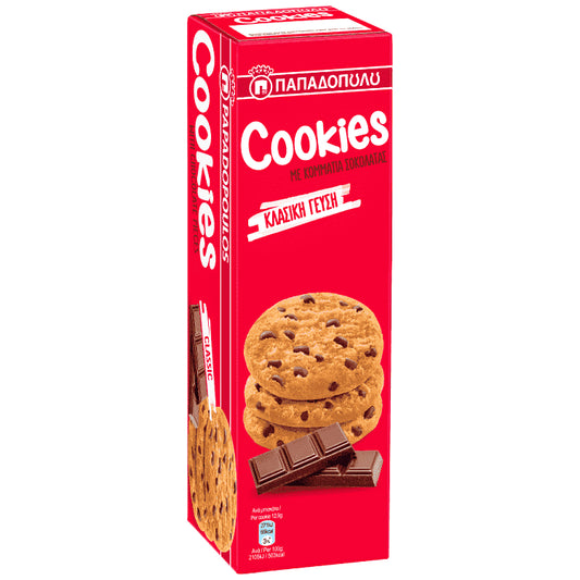 Παπαδοπούλου Μπισκότα Cookies Με Κομμάτια Σοκολάτας 180gr