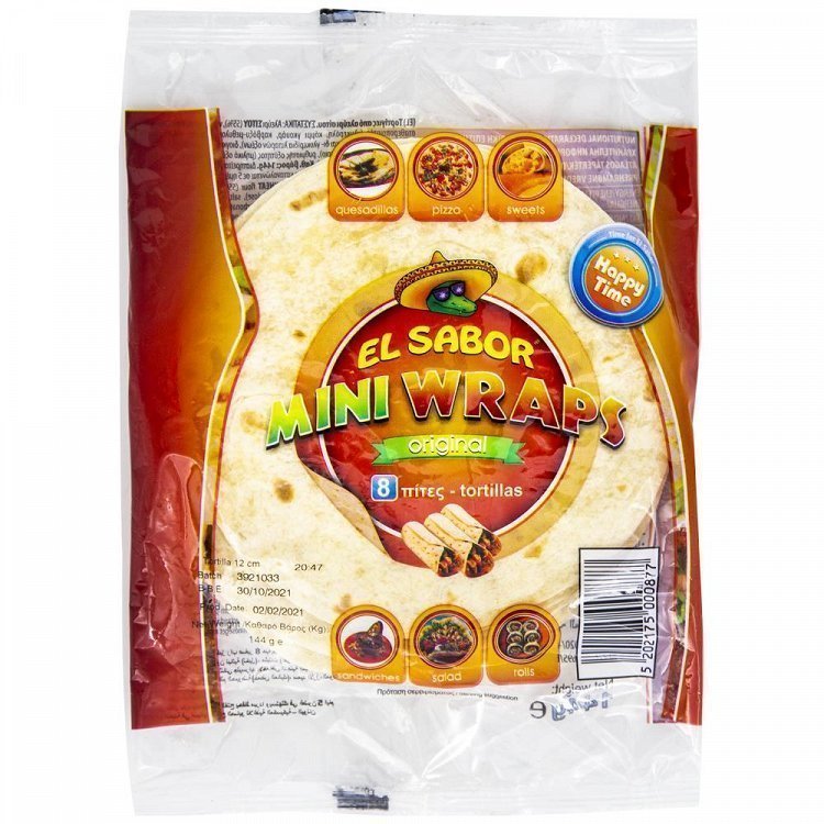 El Sabor Mini Tortillas Happy Time 12cm 8τεμ 144gr