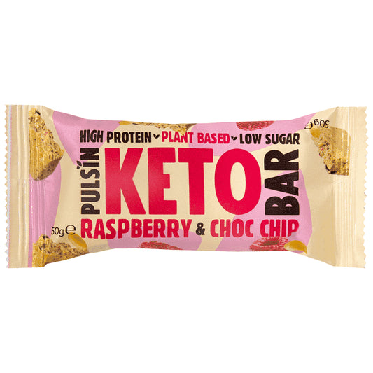 Pulsin Μπάρα Keto Choc Chip & Rasberry 50gr