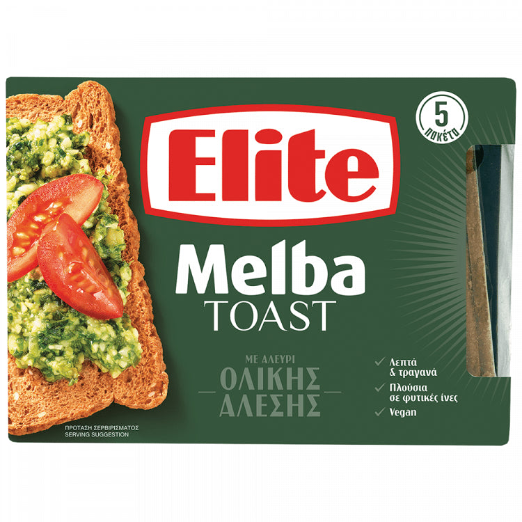 Elite Melba Φρυγανιές Ολικής 100gr