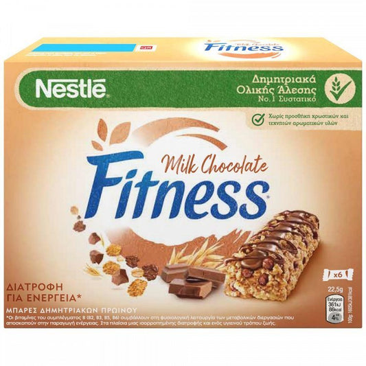 Nestle Fitness Μπάρες Δημητριακών Delice Σοκολάτα Γάλακτος 6x22,5gr