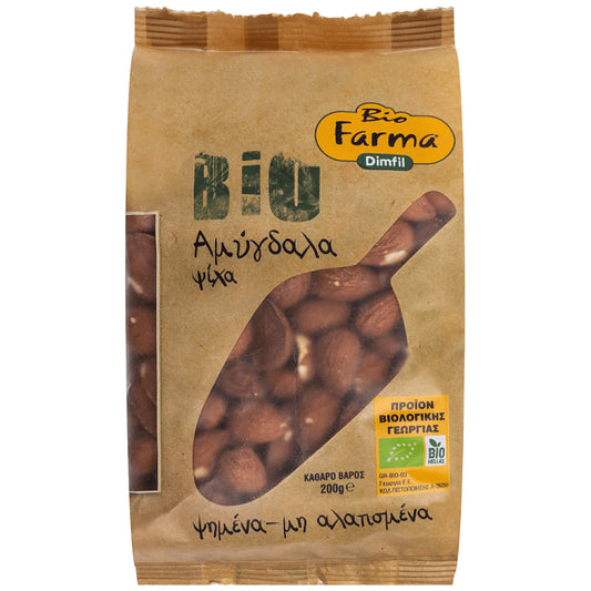 Bio Farma Αμύγδαλα Ψημένα Μη Αλατισμένα Bio 200gr