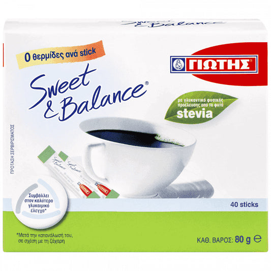 Γιωτης Sweet & Balance Γλυκαντικό Με Stevia 40 Sticks 80gr
