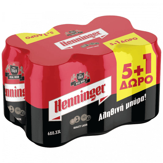 Henninger Μπύρα Κουτί 330ml 5+1Δώρο