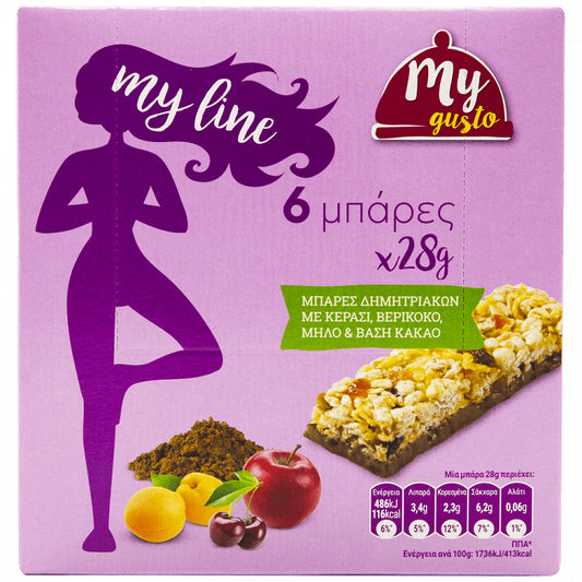 My Gusto My Line Μπάρες με Φρούτα 6τεμ