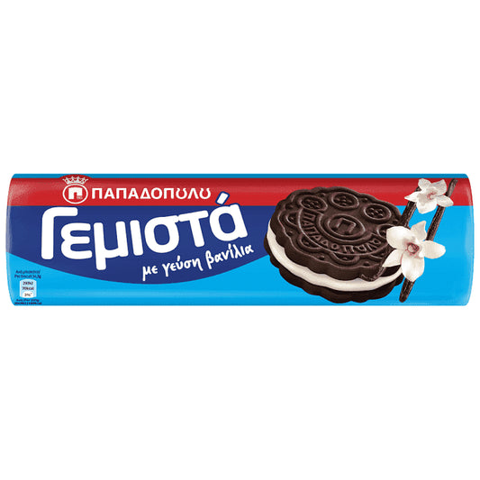 Παπαδοπούλου Μπισκότα Γεμιστά Με Γεύση Βανίλια 200gr