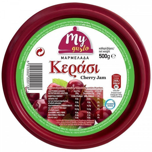 My Gusto Μαρμελάδα Κεράσι Πλαστικό Δοχείο 500gr