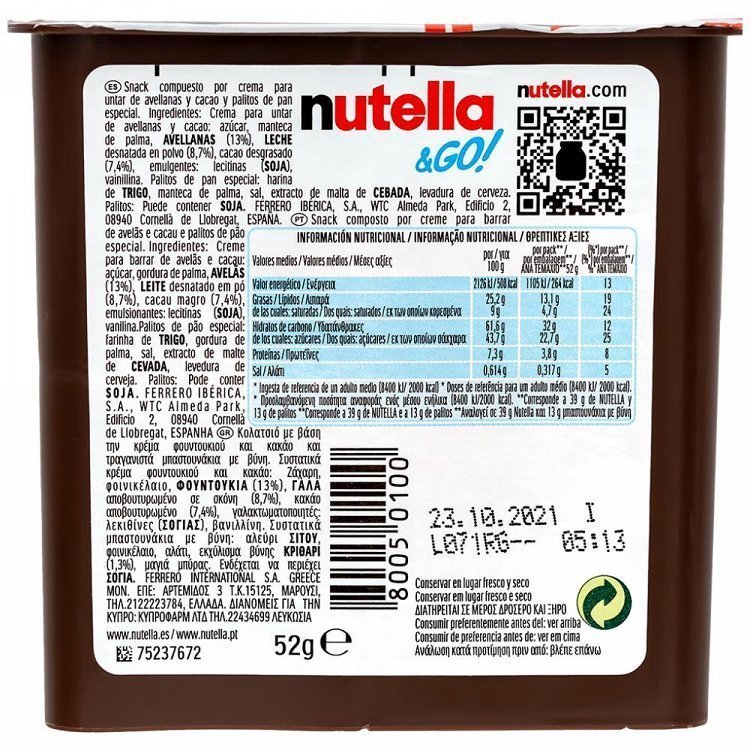 Ferrero Nutella & Go 52gr
