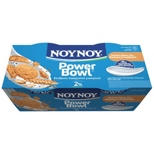 ΝΟΥΝΟΥ Power Bowl Μπισκότο Ολικής Chia & Λιναρόσπορος 2% 2x175gr