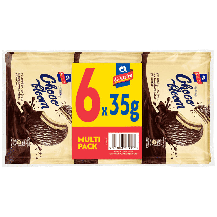 Αλλατίνη Μπισκότα Choco Bloom Οικογενειακή Συσκευασία 6x35gr