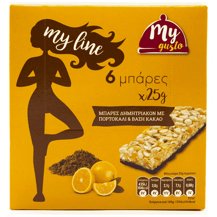 My Gusto My Line μπάρες κακάο-πορτοκάλι 6τεμ