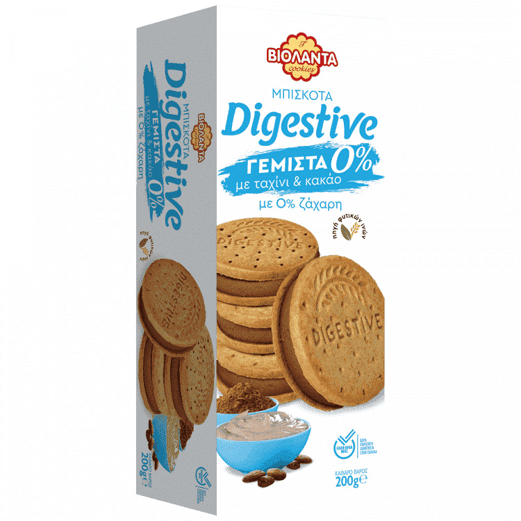 Βιολάντα Μπισκότα Digestive 0% Ταχίνι & Κακάο 200gr