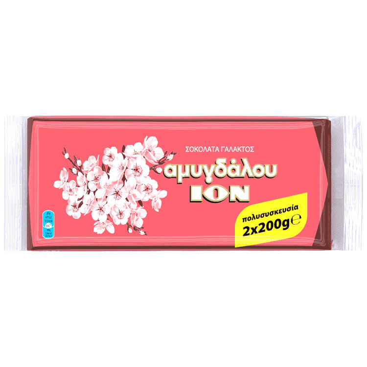 ΙΟΝ Σοκολάτα Γάλακτος Με Αμύγδαλα 2x200gr