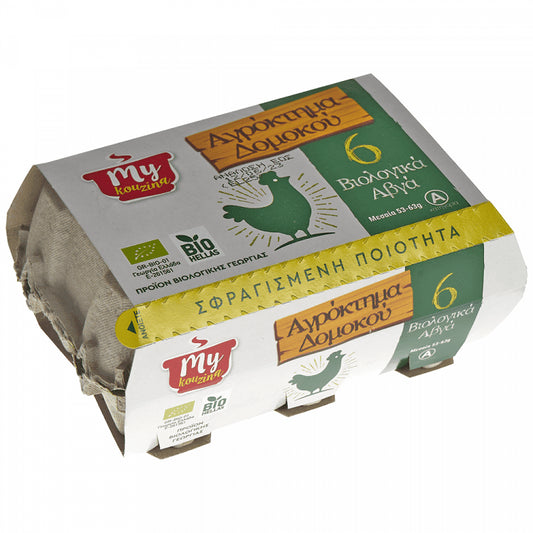My Kouzina Αυγά Βιολογικά Αγρόκτημα Δομοκού 6άδα 53-63gr Medium
