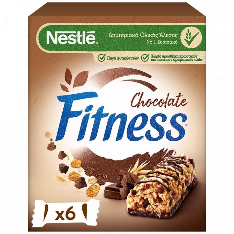 Nestle Fitness Μπάρες Δημητριακών Σοκολάτα 6x23,5gr