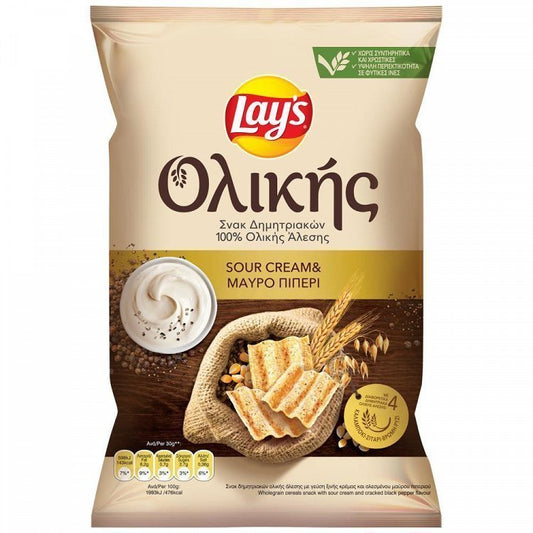 Lay's Snack Ολικής Άλεσης Sour Cream & Μαύρο Πιπέρι 95gr